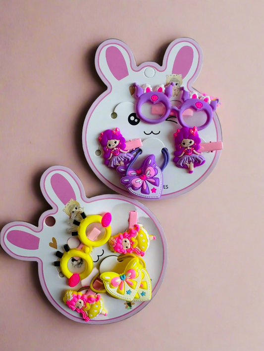 Kids hair clip card set