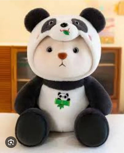 Hoodie Panda bear  plushy soft toy