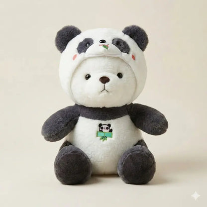Hoodie Panda bear  plushy soft toy