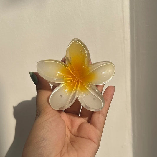 Yellow flower hair clutch