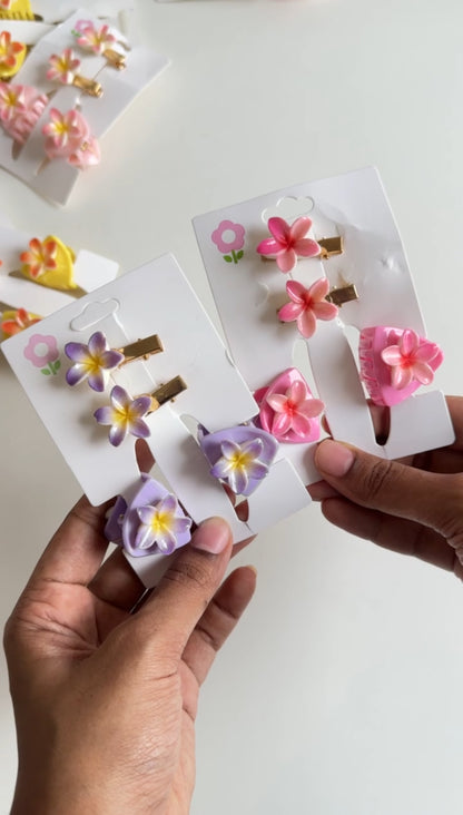 Mini flower hair clip card