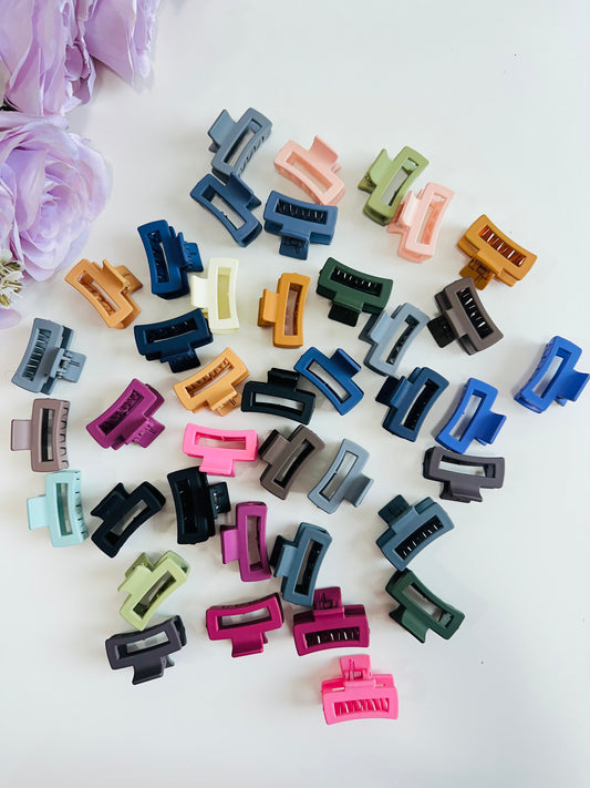 Mini matte  korean hair claw clips
