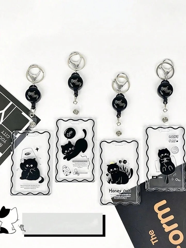 Black Cat Protective Id Card Holder