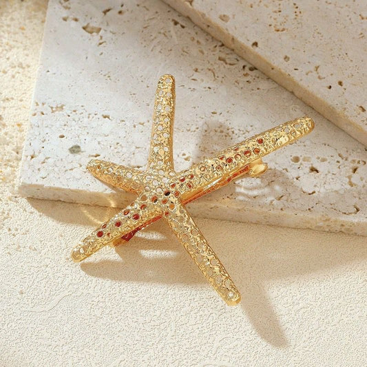Starfish metal hair clip