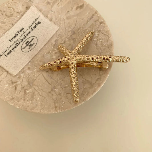 Starfish metal hair clip