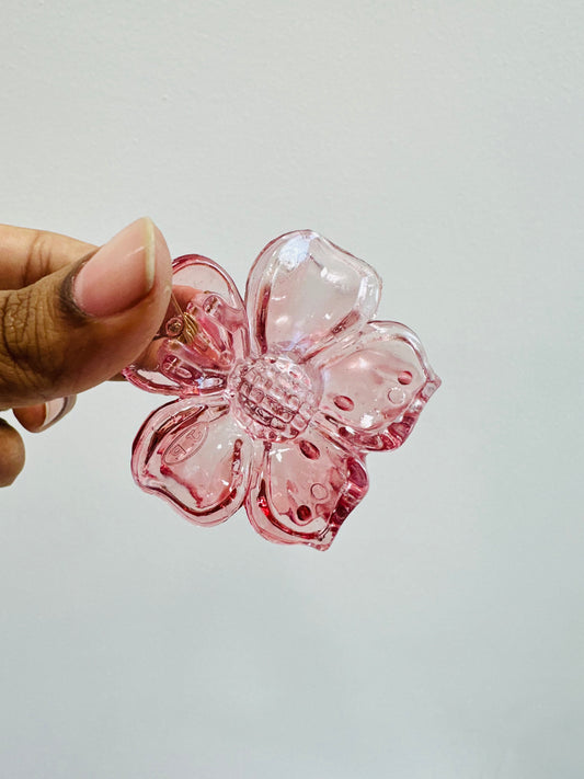 Korean flower Glass  hair claw clip