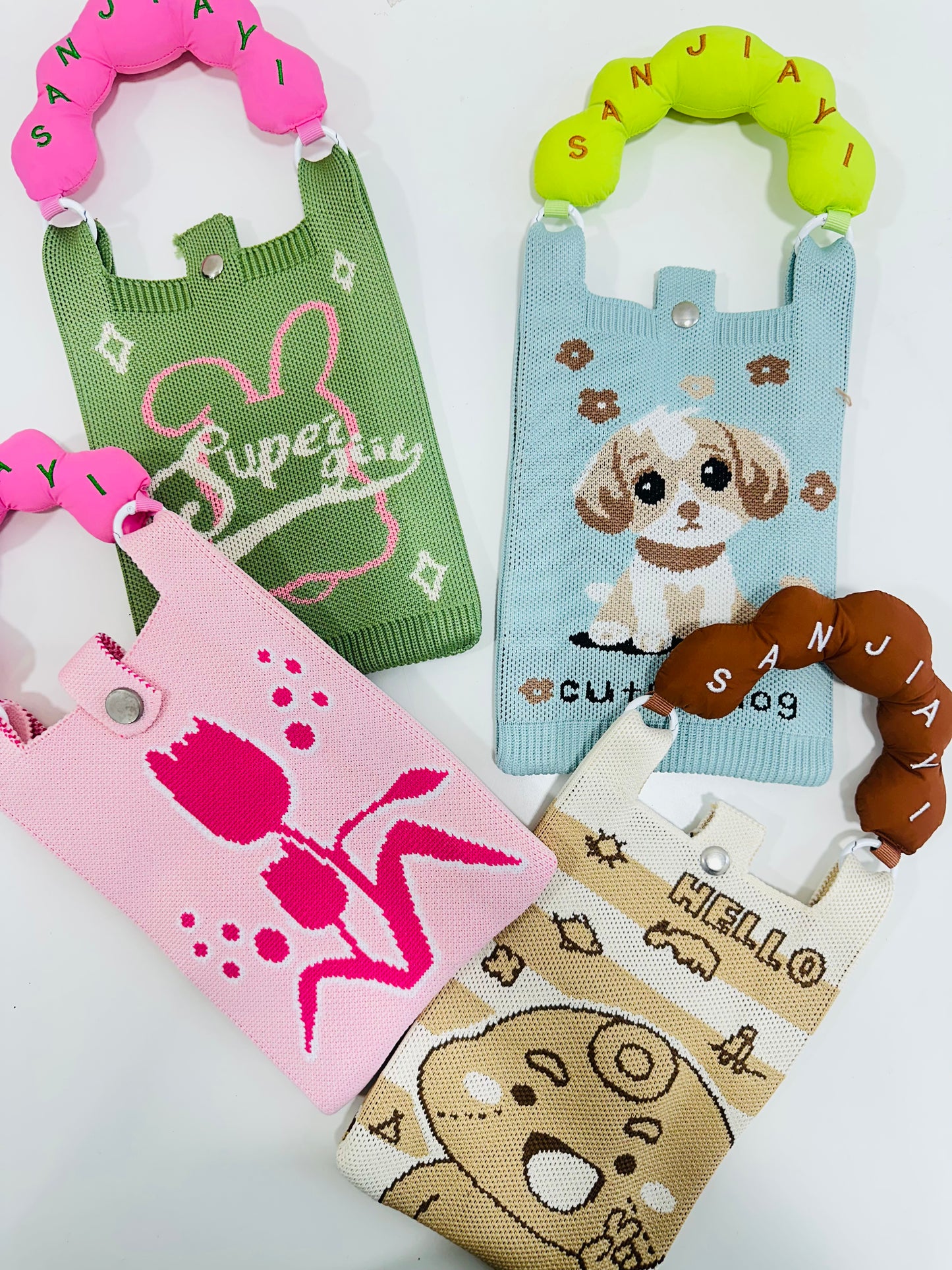 Korean sling bags with puffy handel