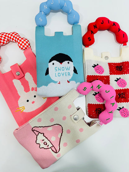 Korean sling bags with puffy handel