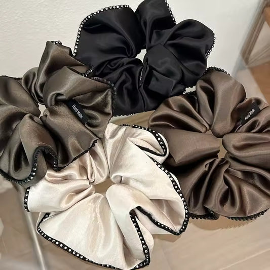 Satin browns korean scrunchie
