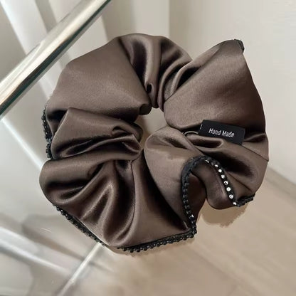 Satin browns korean scrunchie
