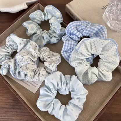 Blue bloom korean scrunchie