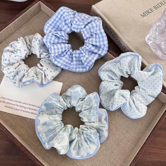 Blue bloom korean scrunchie