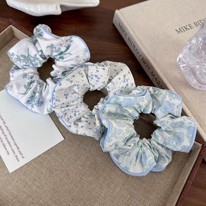 Blue bloom korean scrunchie