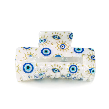 Evil eye rectangle hair claw clip