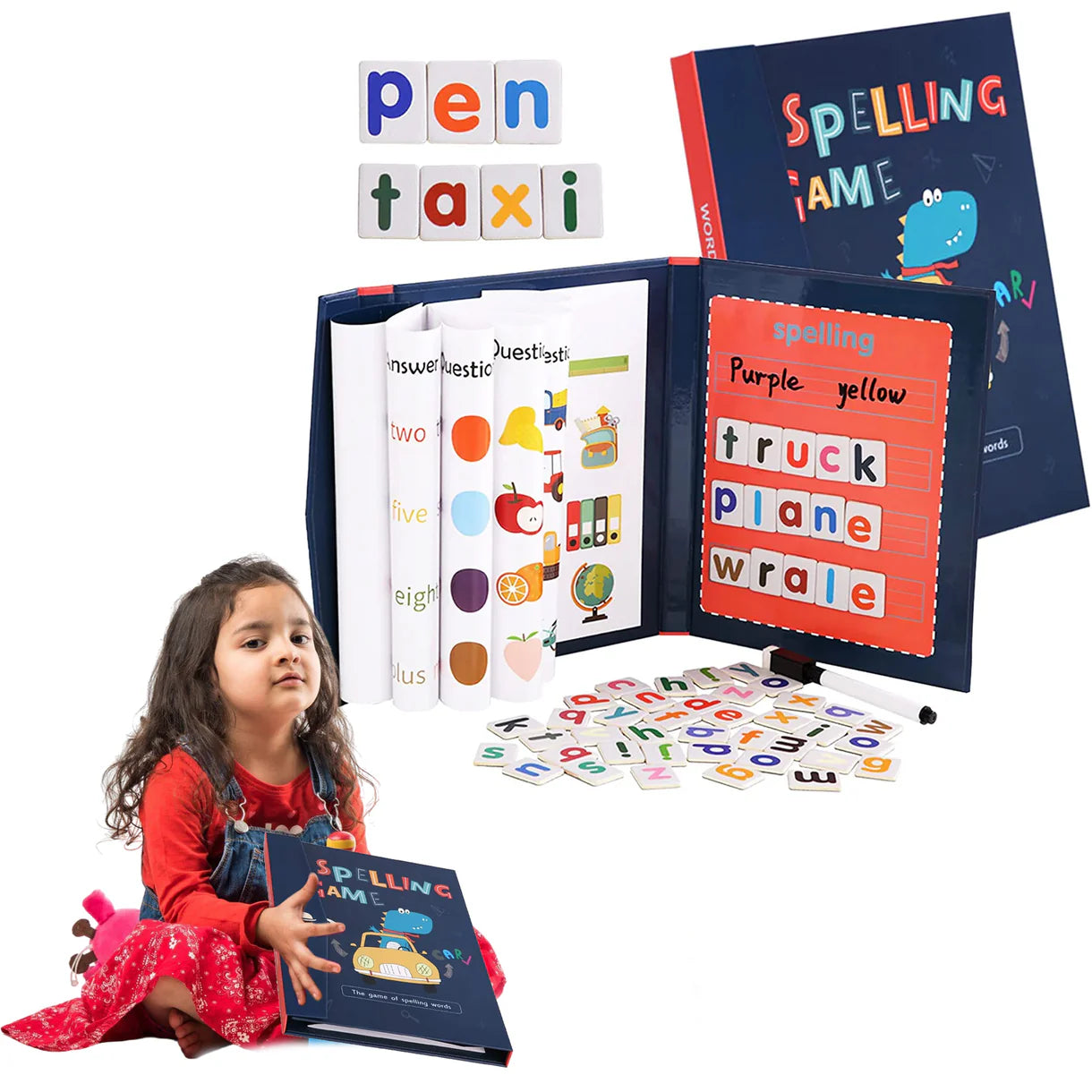 Portable Magnetic Word-Spelling Book Game