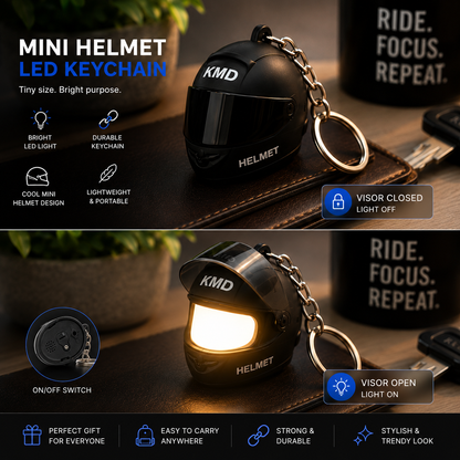 Biker helmet light keychain