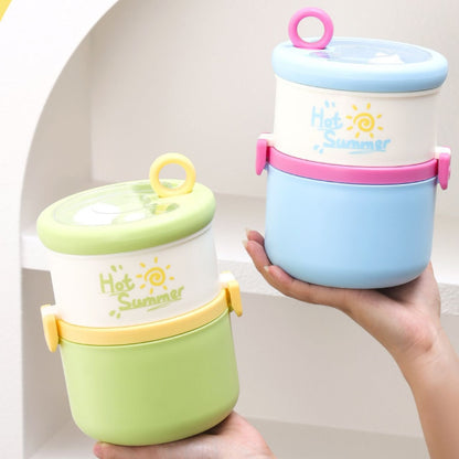 Summer cool 2 layer lunch box stainless stell