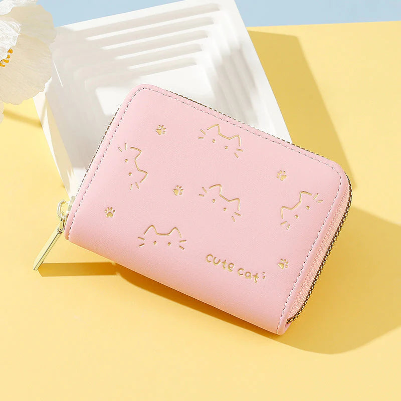 Cute cat korean mini wallet card holder