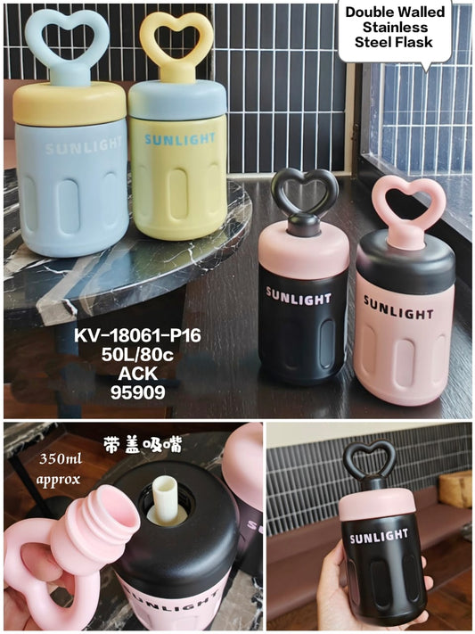 Kawaii Heart Stainless Steel Sipper ( 500 ML )