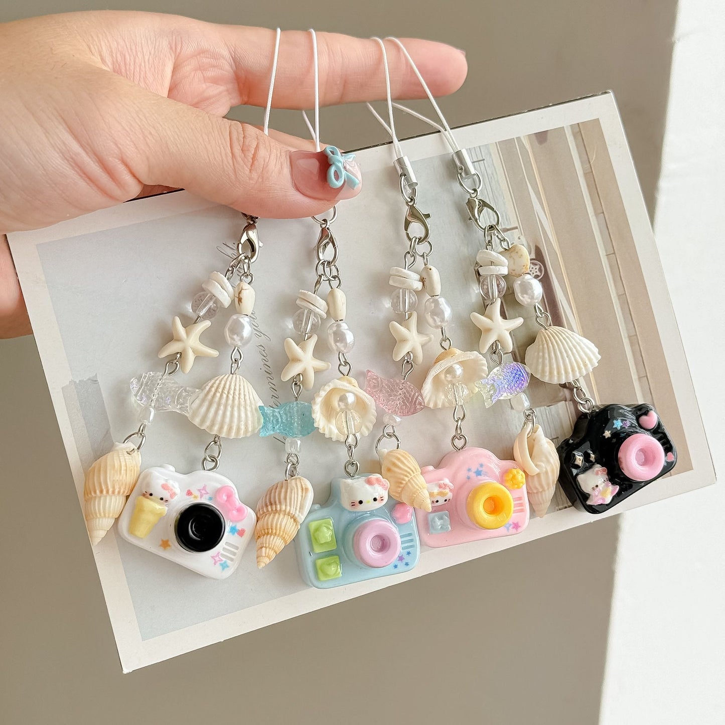 Camera Sea Shell Phone Charm