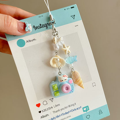 Camera Sea Shell Phone Charm