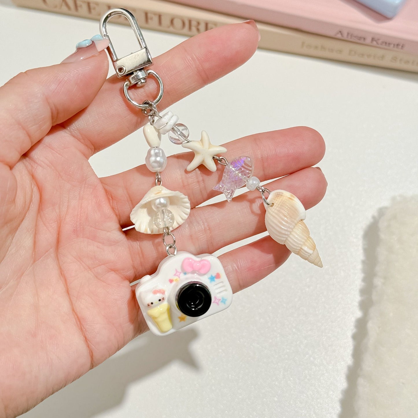 Camera Sea Shell Phone Charm