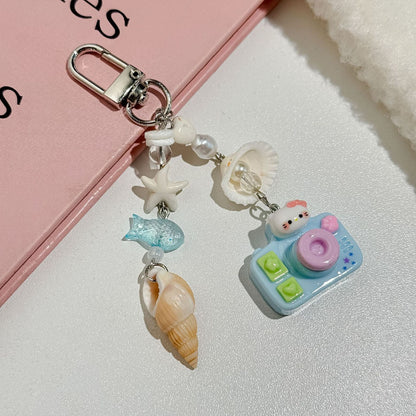 Camera Sea Shell Phone Charm