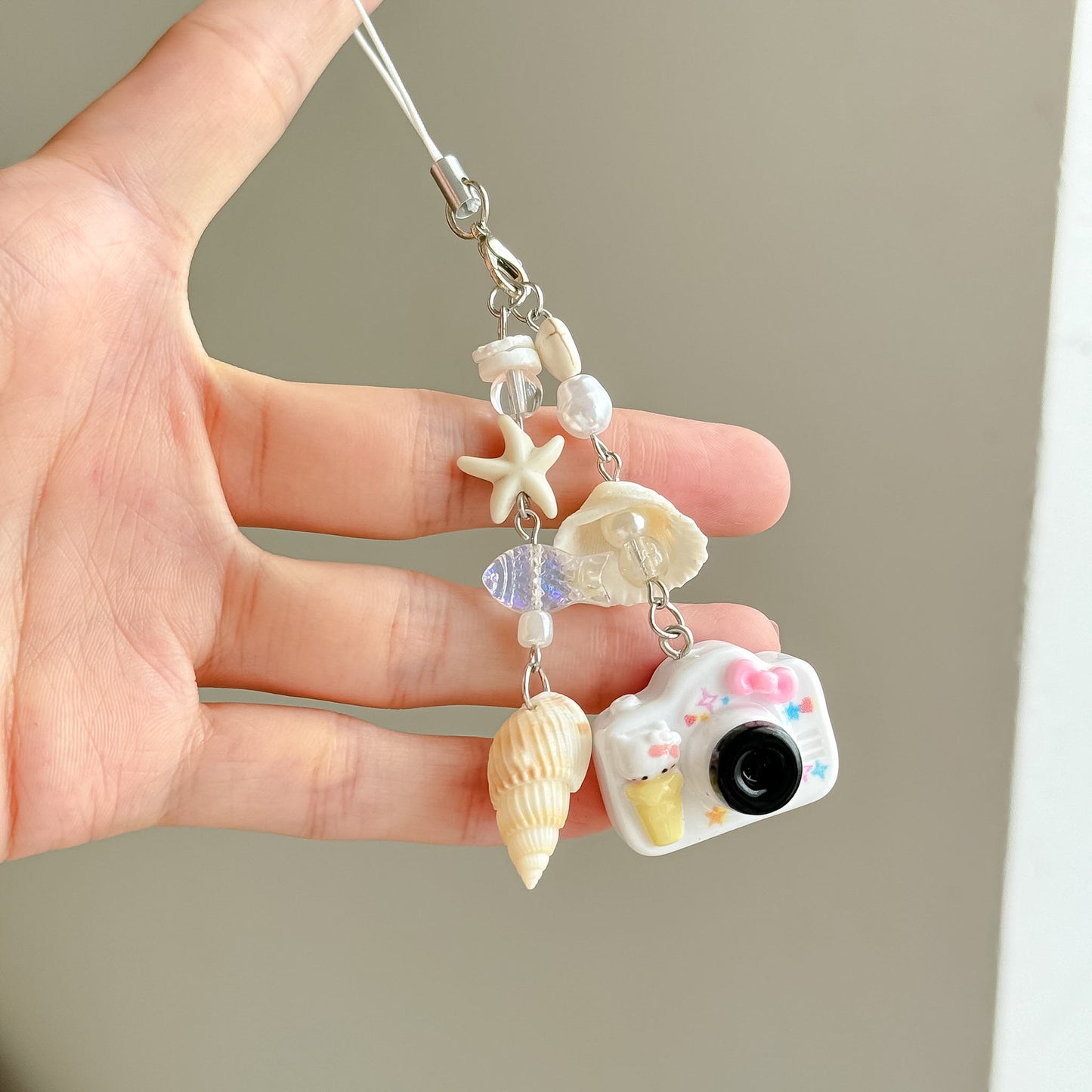 Camera Sea Shell Phone Charm