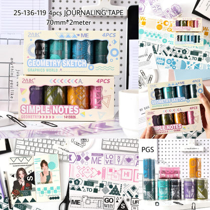 Geometric Shape Sticker Roll Set ( 4 Pcs)