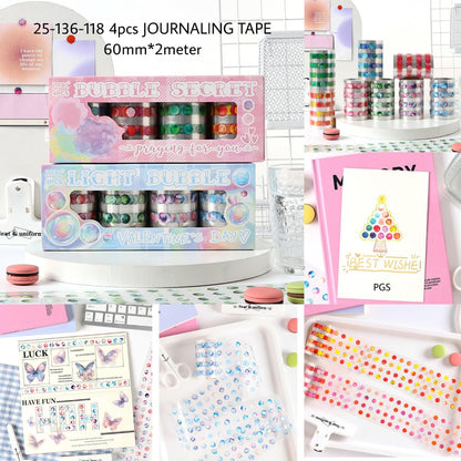 Cute Bubbles Sticker Roll Set ( 4 Pcs )