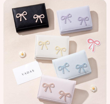 Cute 2 Bow Tri Fold Wallet