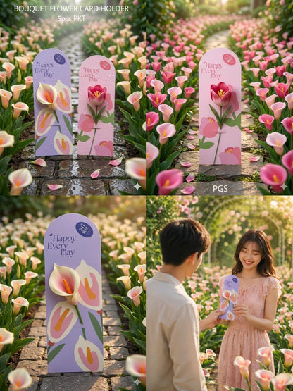 Bouquet Flower Card (5 Pcs set ) - medium