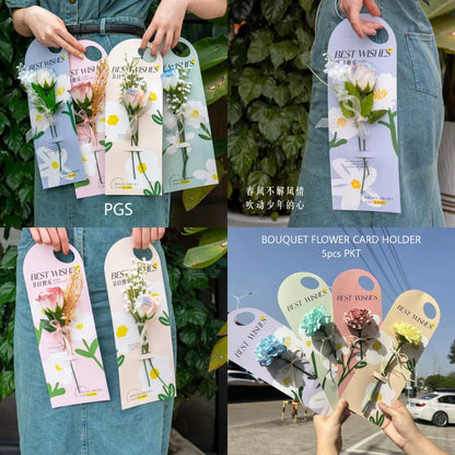 Bouquet Flower Card (5 Pcs set ) - medium