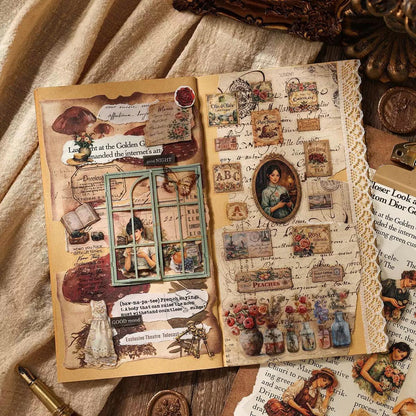 Vintage Oil Painting Era Journaling Sticker - 6 Pcs