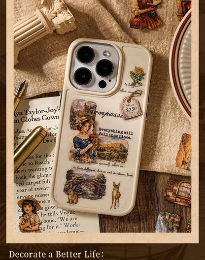Vintage Oil Painting Era Journaling Sticker - 6 Pcs