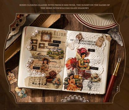 Vintage Oil Painting Era Journaling Sticker - 6 Pcs