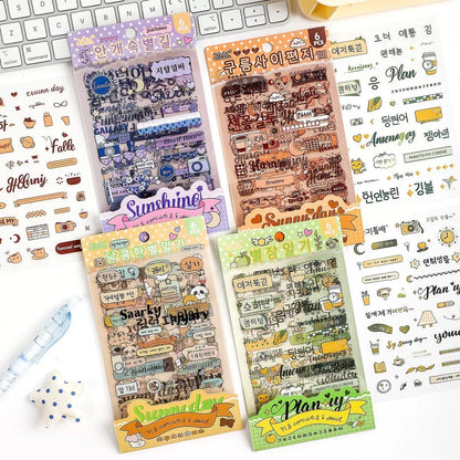 Cute Planner Sticker Sheet - 6 Pcs