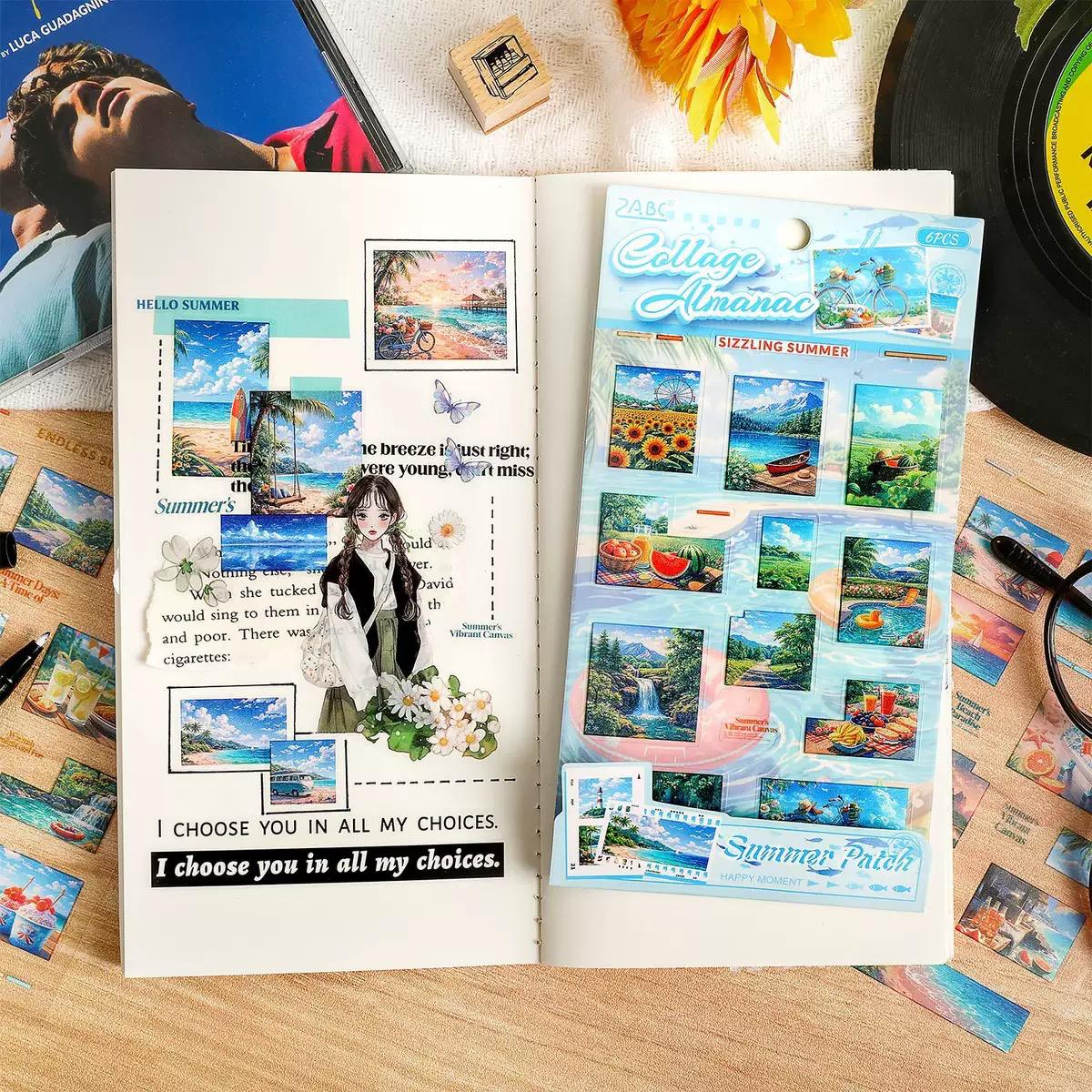 Collage Season Journaling Sticker - 6 Pcs