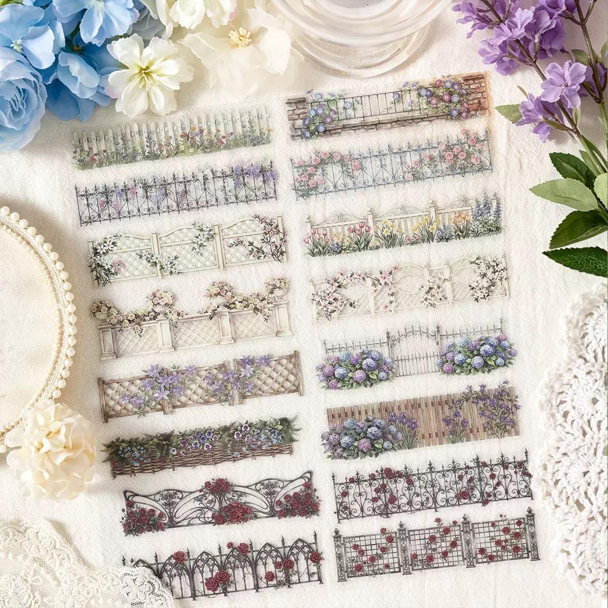 Flowers & Fences Journaling Sticker - 10 Pcs