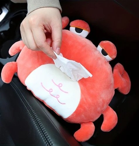 Crab Plush Car Tissue Holder