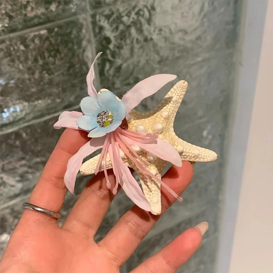 Pastel korean starfish hair clip