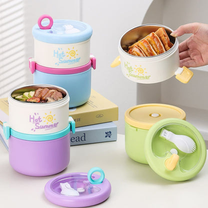 Summer cool 2 layer lunch box stainless stell