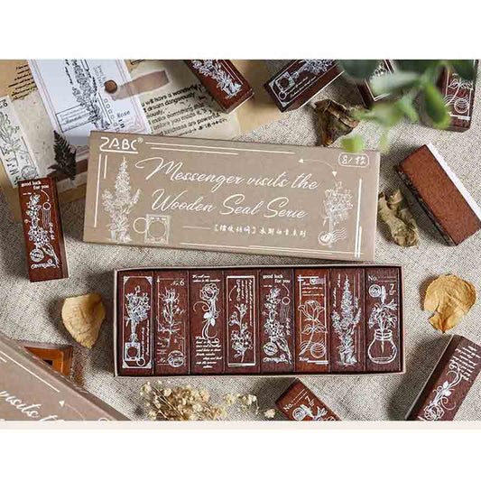 Wooden Floral Stamp Set
