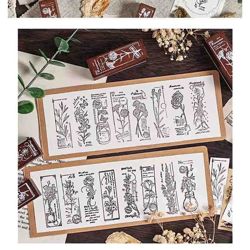 Wooden Floral Stamp Set