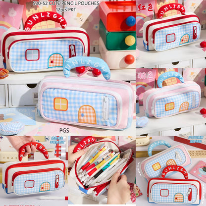 Sunlight puffy pencil pouch - 3 zipper