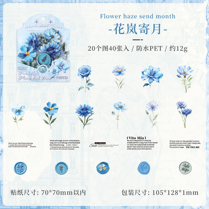 Flower Stamp Stickers - 40 Pcs