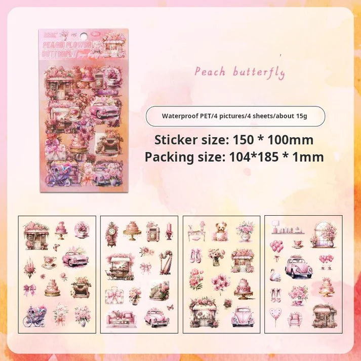Flowers & Things Sticker Sheet - 4 Pcs