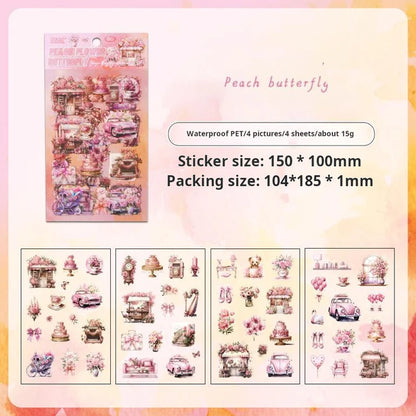 Flowers & Things Sticker Sheet - 4 Pcs