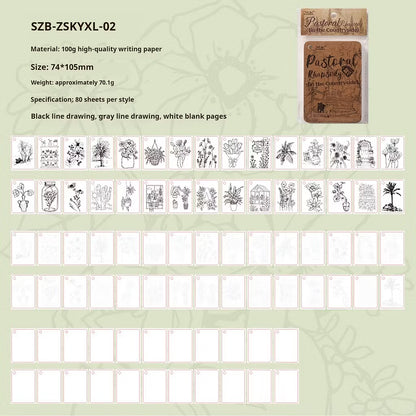 Mini Journaling Sketch Book - 80 Pcs
