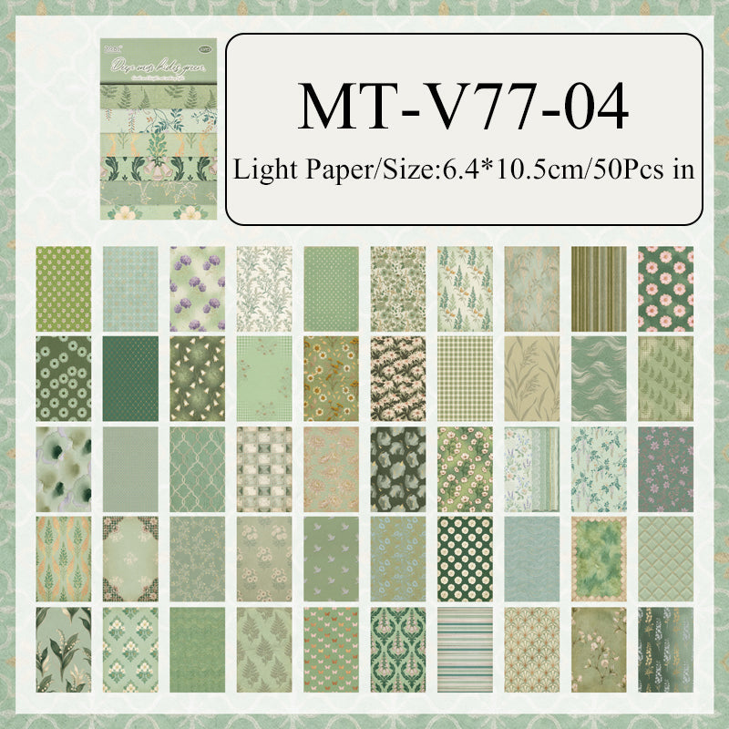 Floral Vintage Journaling Paper Book - 50 Pcs